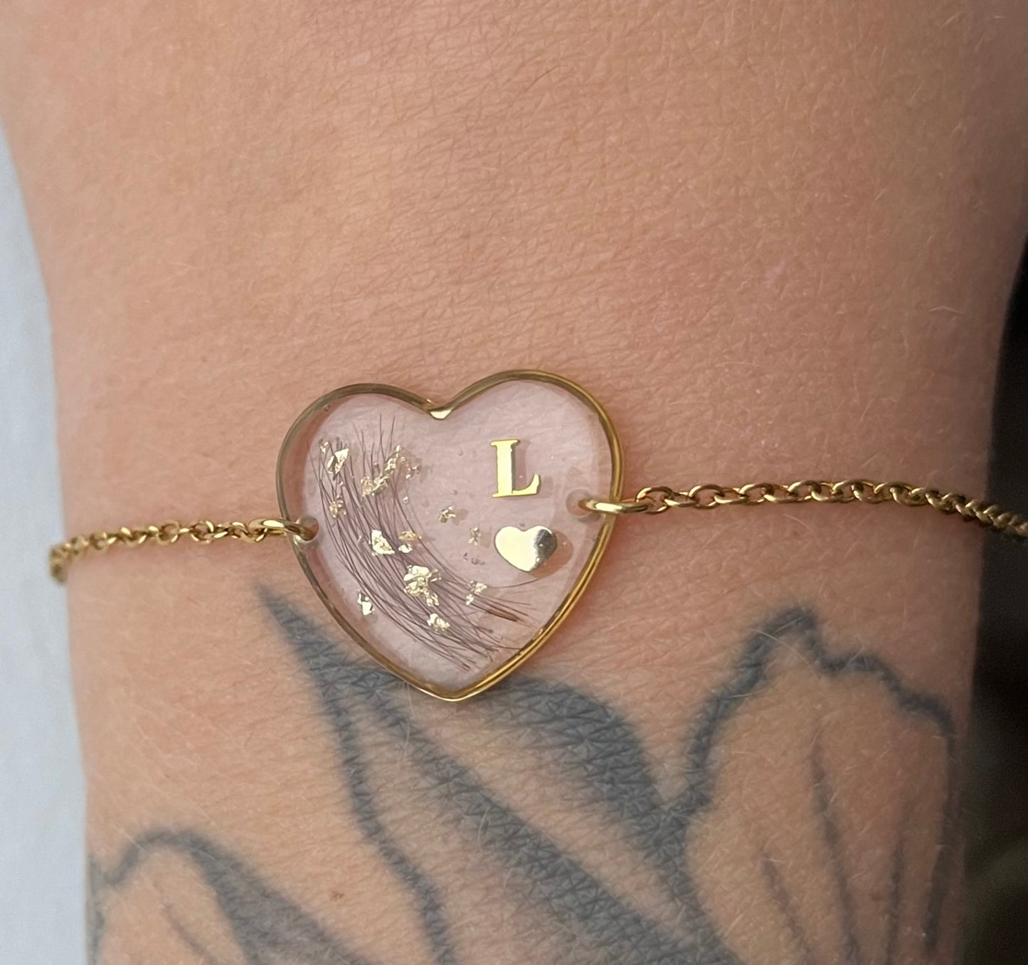 LILAS - Bracelet coeur ou rond (cheveux/poils)