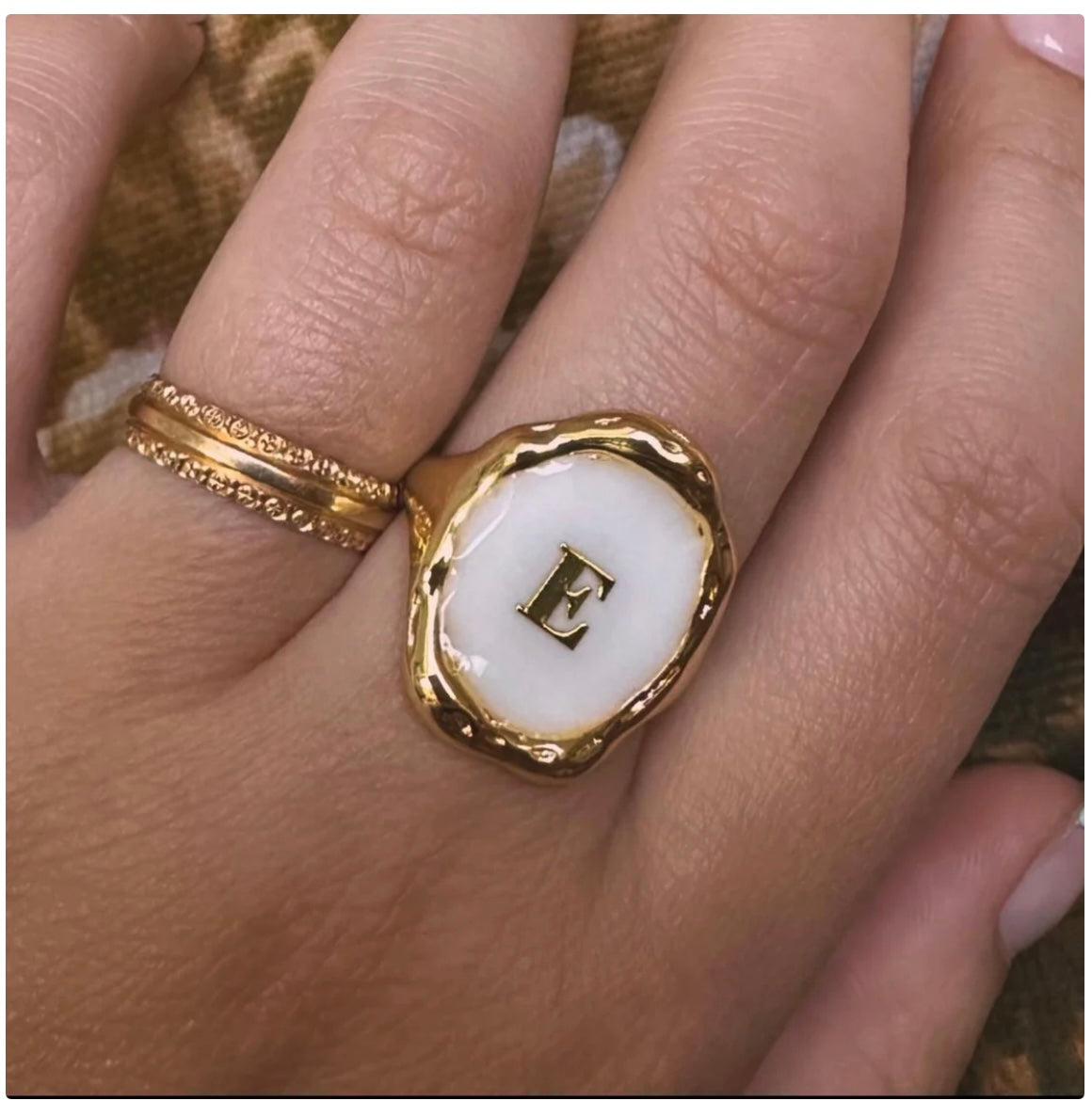ACHILLÉE - Bague Bague Ajustable Dorée à Personnaliser.