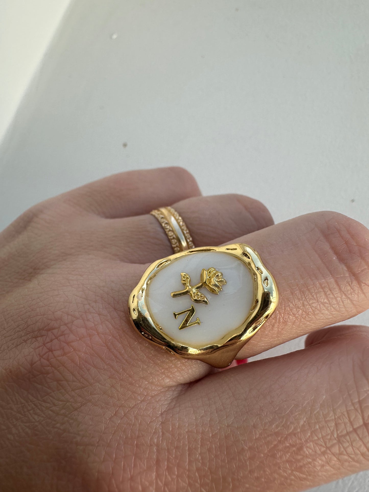 ACHILLÉE - Bague Bague Ajustable Dorée à Personnaliser.