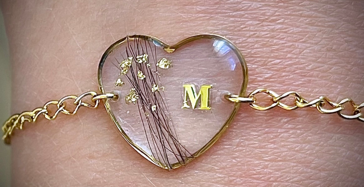 LILAS - Bracelet coeur ou rond (cheveux/poils)