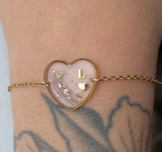 LILAS - Bracelet coeur ou rond (cheveux/poils)