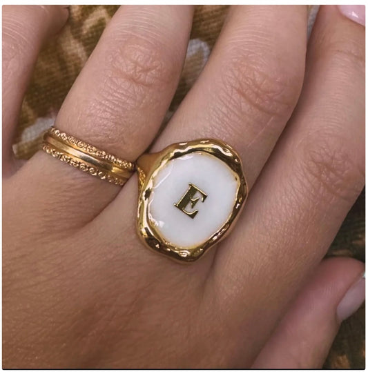 ACHILLÉE - Bague Bague Ajustable Dorée à Personnaliser.