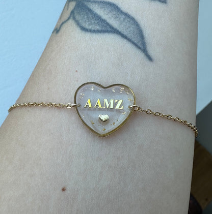 LYS - Bracelet coeur (initiales et dates)