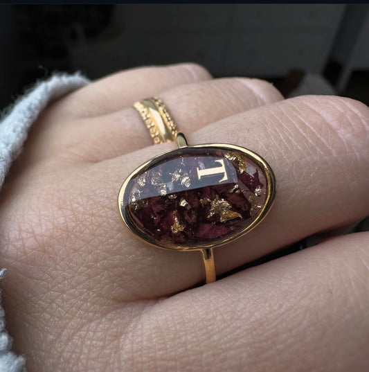 ACHILLÉE - Bague Ajustable Dorée à Personnaliser.