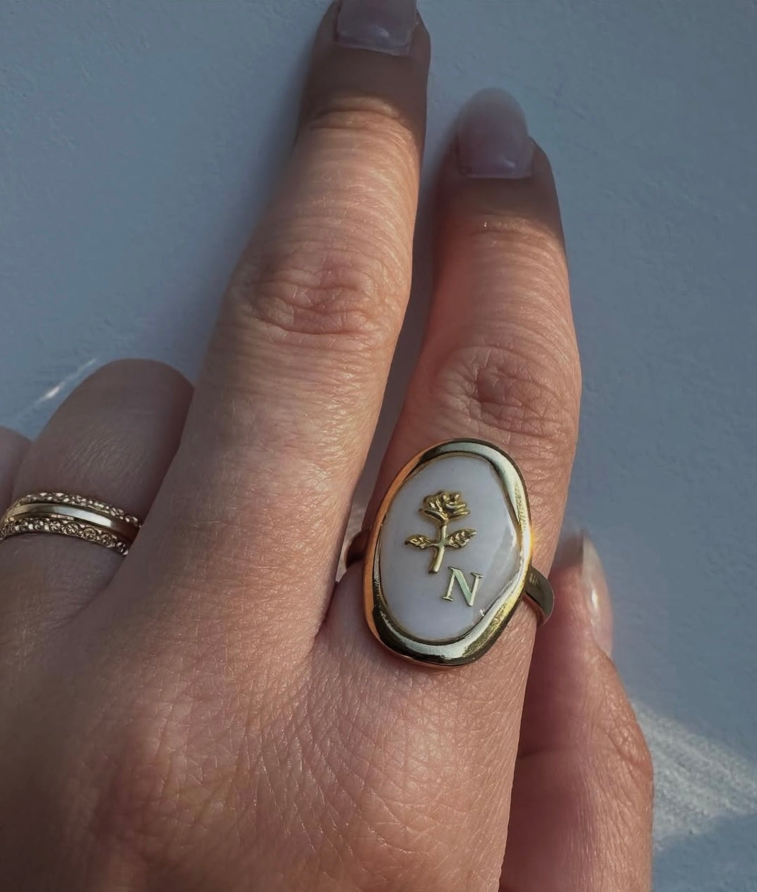 ACHILLÉE - Bague Ajustable Dorée à Personnaliser.