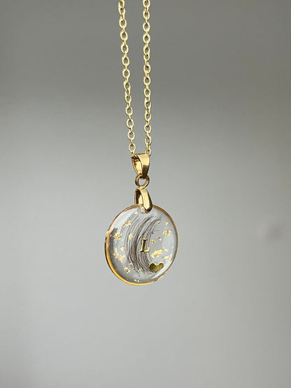 JASMIN - Pendentif rond (inclusion de souvenirs)