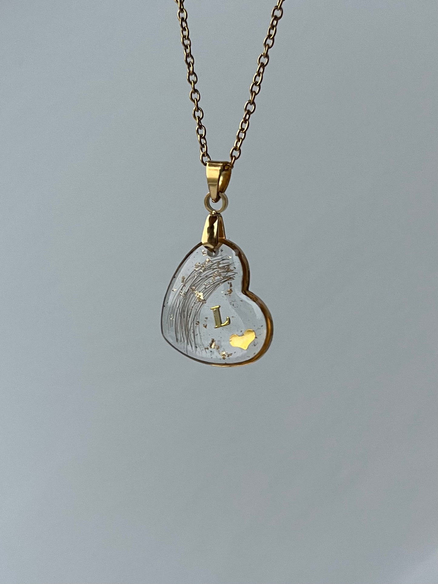 PIVOINE - Pendentif coeur (inclusion de souvenirs)