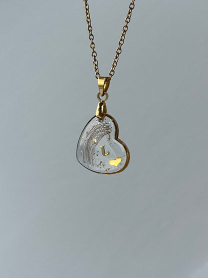 PIVOINE - Pendentif coeur (inclusion de souvenirs)