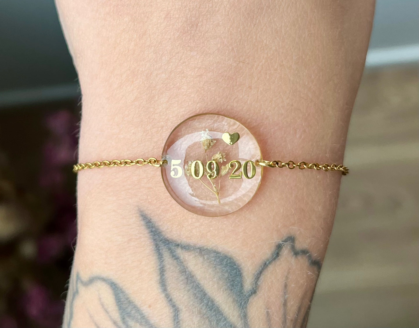 LILAS - Bracelet coeur ou rond (cheveux/poils)