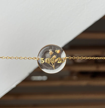 LILAS - Bracelet coeur ou rond (cheveux/poils)