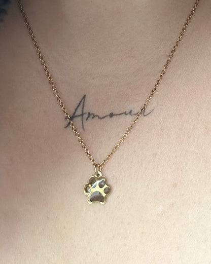 TULIPE - Collier pendentif empreinte de patte (spécial cendres)
