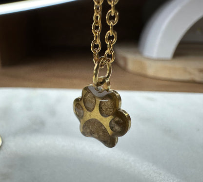 TULIPE - Collier pendentif empreinte de patte (spécial cendres)